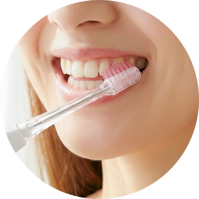 軽い力でやさしく磨く画像